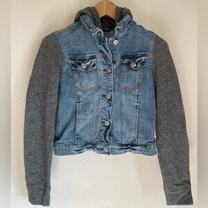 Hollister Distressed Denim & Cotton Jacket Size S